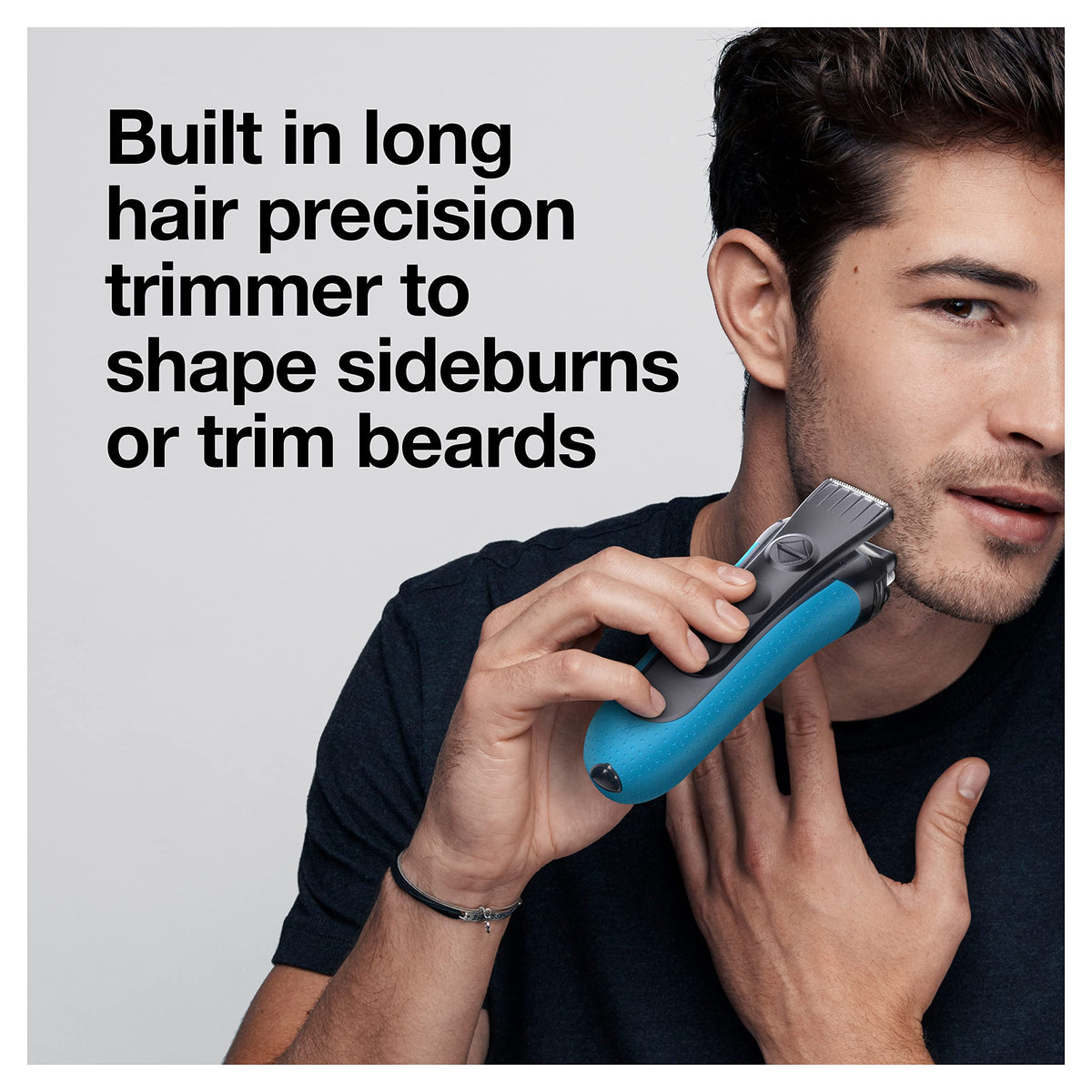 Braun Electric Series 3 Razor in use with shaving foam