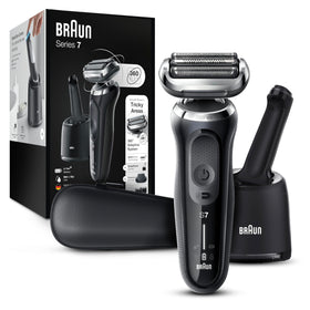 Braun Series 7 7075cc Electric Razor front view in black