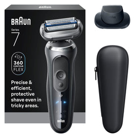 Braun Series 7 7120s electric shaver front view in space grey