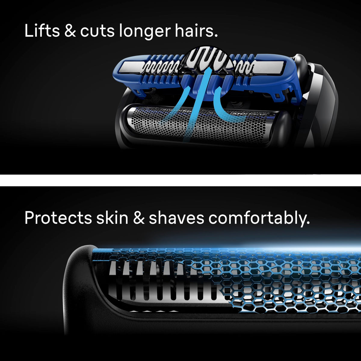 Braun Series 7 7120s electric shaver in use on a man's face
