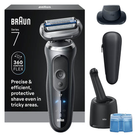 Braun Series 7 7171cc electric shaver front view in space grey