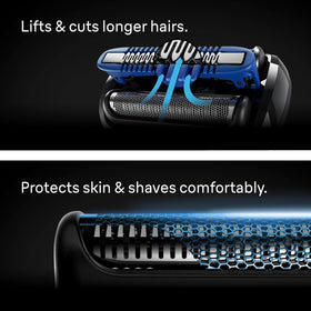 Braun Series 7 7171cc electric shaver user holding it