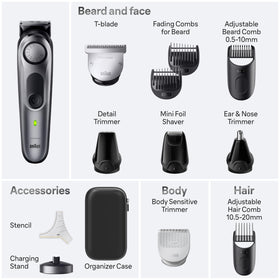 Braun Series 7 7440 complete kit contents displayed