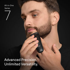 Braun Series 7 Trimmer displaying Lifetime Sharp Metal Blade