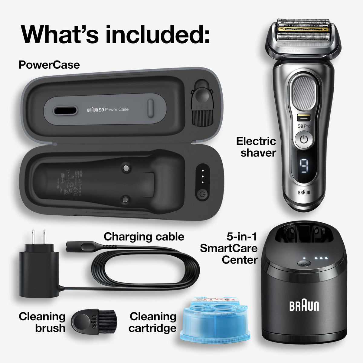 Braun Series 9 Pro 9477cc Electric Razor with PowerCase