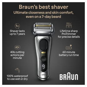 Braun Series 9 PRO+ Electric Razor in fabric travel case