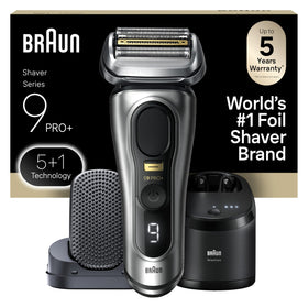 Braun Series 9 PRO Electric Shaver front view with silver finish