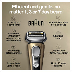 Braun Series 9 Pro Electric Shaver in charging stand