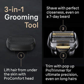 Braun Series 9 PRO Electric Shaver wet use demonstration with foam