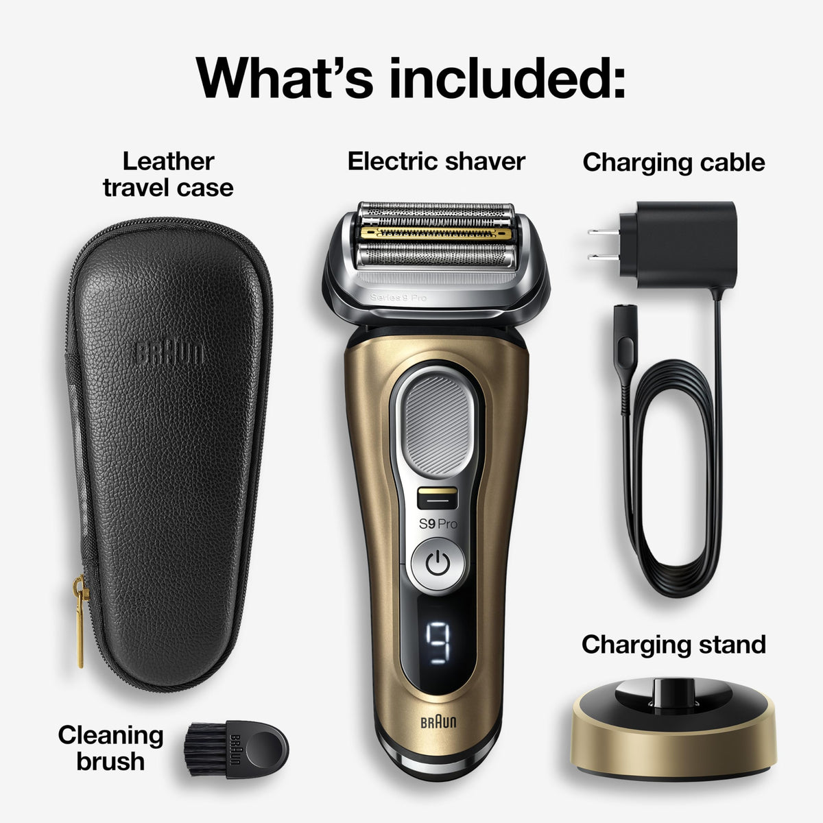 Braun Series 9 Pro Electric Shaver with ProLift Trimmer close-up