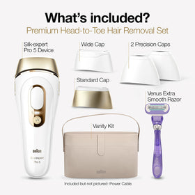 Braun Silk·Expert Pro 5 with additional heads and razor