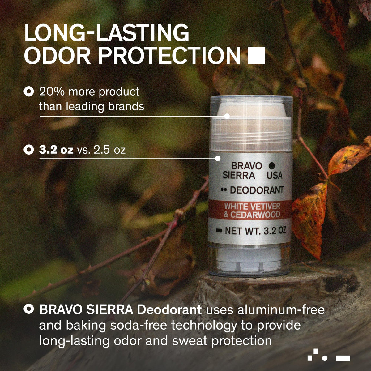 Bravo Sierra Aluminium-Free Men's Deodorant packaging side view