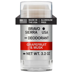 Bravo Sierra Aluminum-Free Men's Deodorant front view with Grapefruit & Musk scent