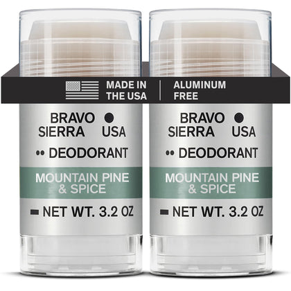 Bravo Sierra Men's Deodorant 2-Pack front view with Mountain Pine & Spice scent