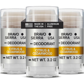 Bravo Sierra Men's Deodorant 3-Pack with Citrus & Cedarwood scent
