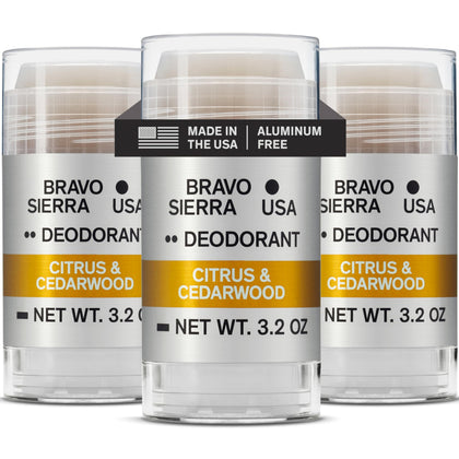 Bravo Sierra Men's Deodorant 3-Pack with Citrus & Cedarwood scent
