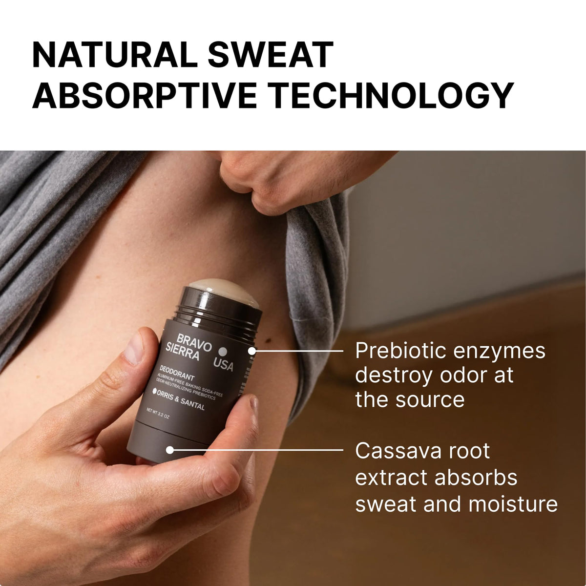 Bravo Sierra Men's Deodorant lifestyle scene in gym bag