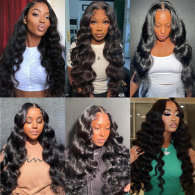 Brbeawor 14A Body Wave Bundles styled on a mannequin
