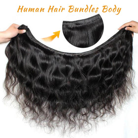Brbeawor 14A Brazilian Body Wave Bundles natural black colour