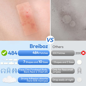 Breiboz Large Pimple Patches in use on forehead
