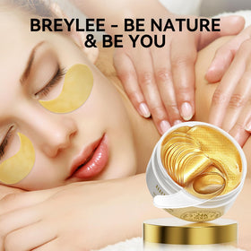 BREYLEE 24K Gold Eye Masks in elegant gold packaging