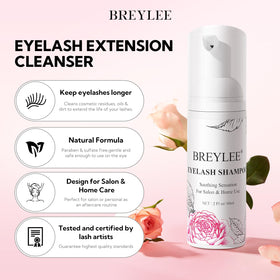 BREYLEE Eyelash Extension Cleanser Foam 60ml with brushes