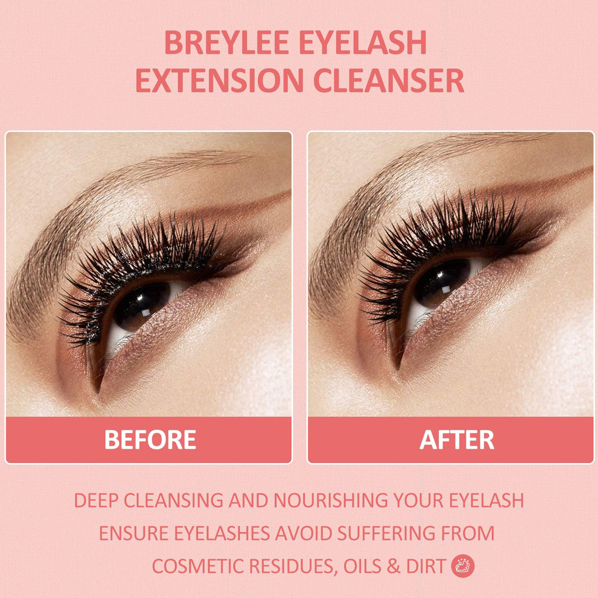 BREYLEE Eyelash Extension Cleanser Foam with brushes included