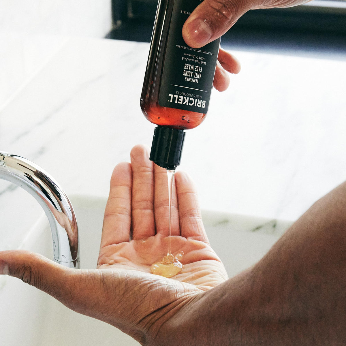 Brickell Men's Anti-Aging Face Wash 4oz lifestyle scene