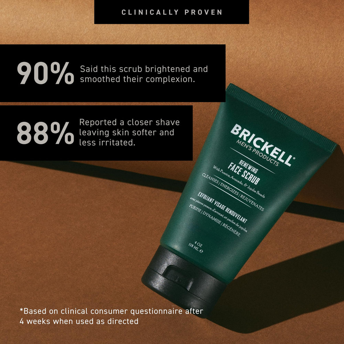 Brickell Men's Renewing Face Scrub 150g texture on hand