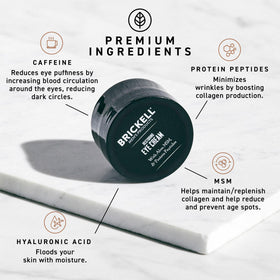 Brickell Men's Restoring Under Eye Cream application on skin