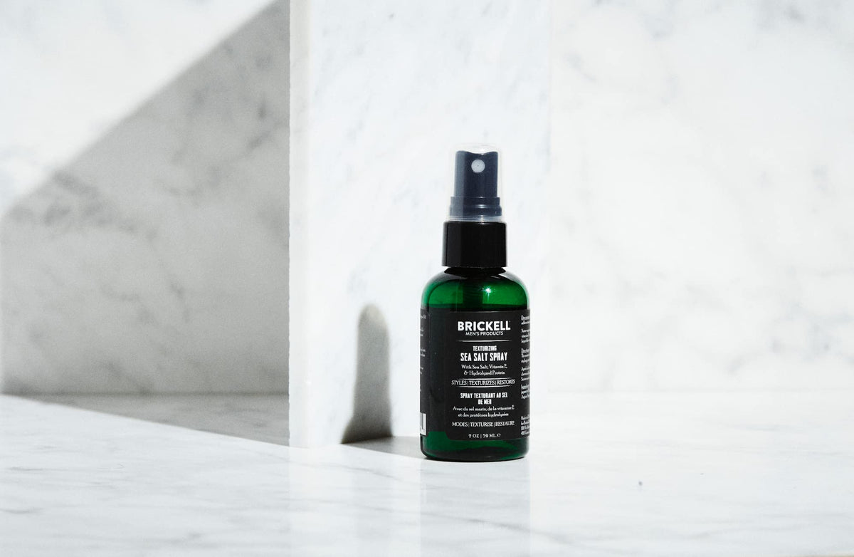 Brickell Men's Texturizing Sea Salt Spray 2oz in lifestyle setting