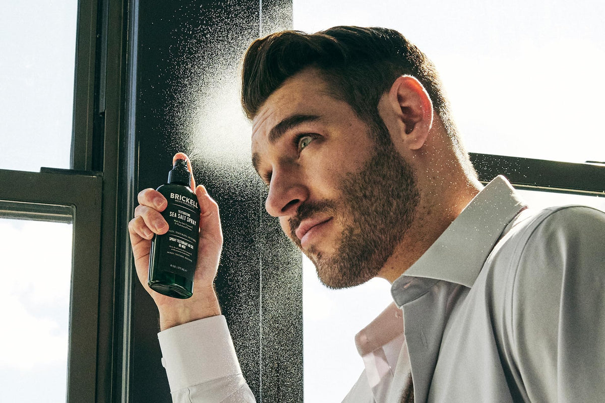 Brickell Men's Texturizing Sea Salt Spray with ingredients