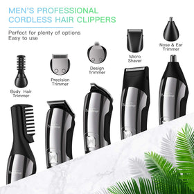 Brightup Beard Trimmer in travel case on a bathroom counter