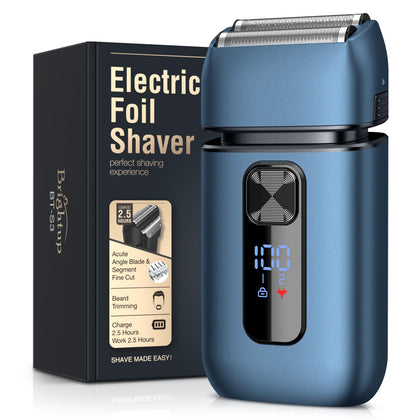 Brightup Electric Foil Shaver front view with digital display