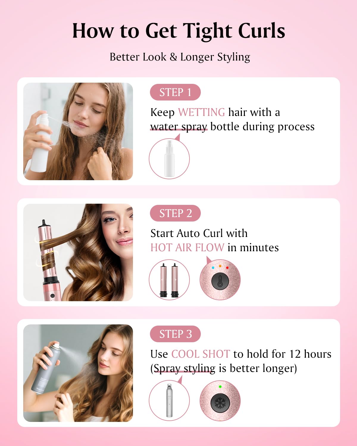 Brightup Hot Air Styler automatic curling iron