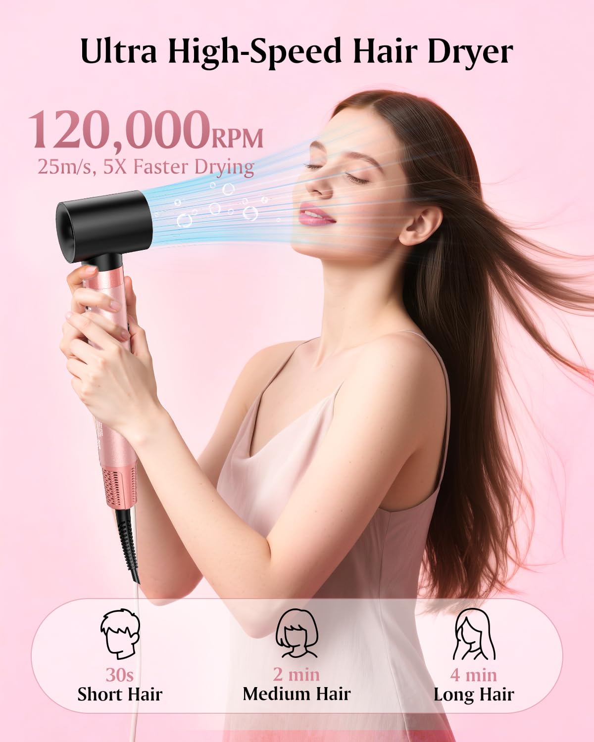 Brightup Hot Air Styler in rose-gold finish