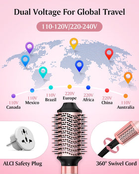 Brightup Hot Air Styler with attachments laid out