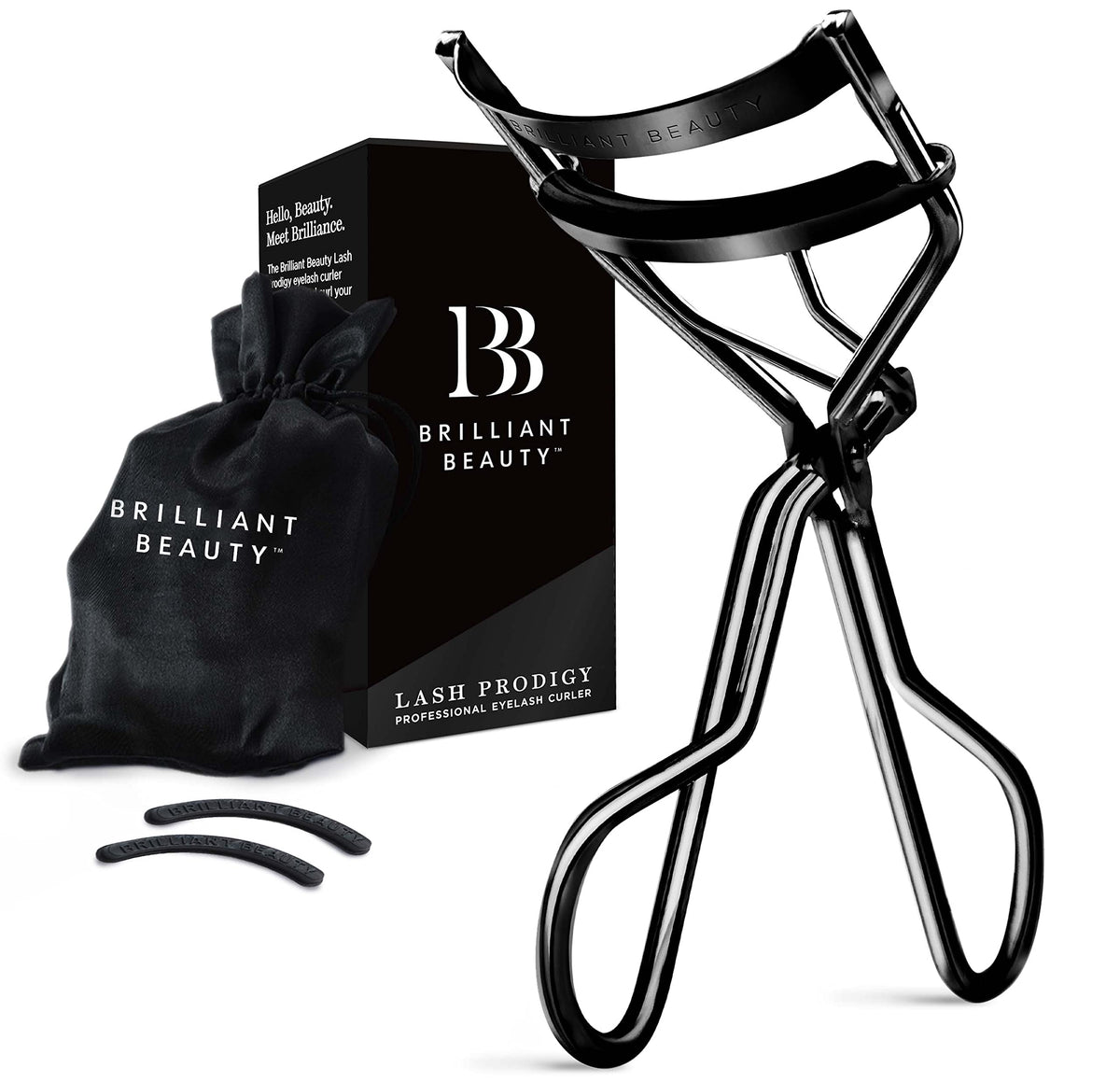 Brilliant Beauty Eyelash Curler front view in jet black