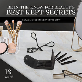 Brilliant Beauty Eyelash Curler with accessories laid out