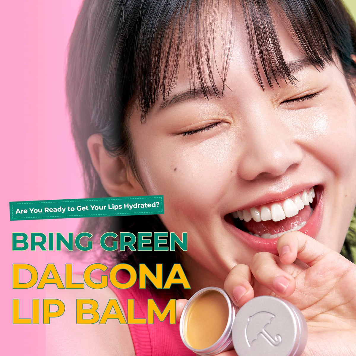 BRING GREEN Dalgona Lip Balm 10g application on lips