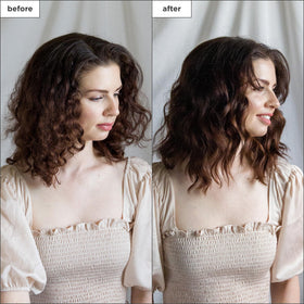 Briogeo hair mask application on hair