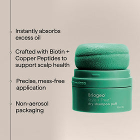 Briogeo Tinted Dry Shampoo Puff 0.5 oz lifestyle scene