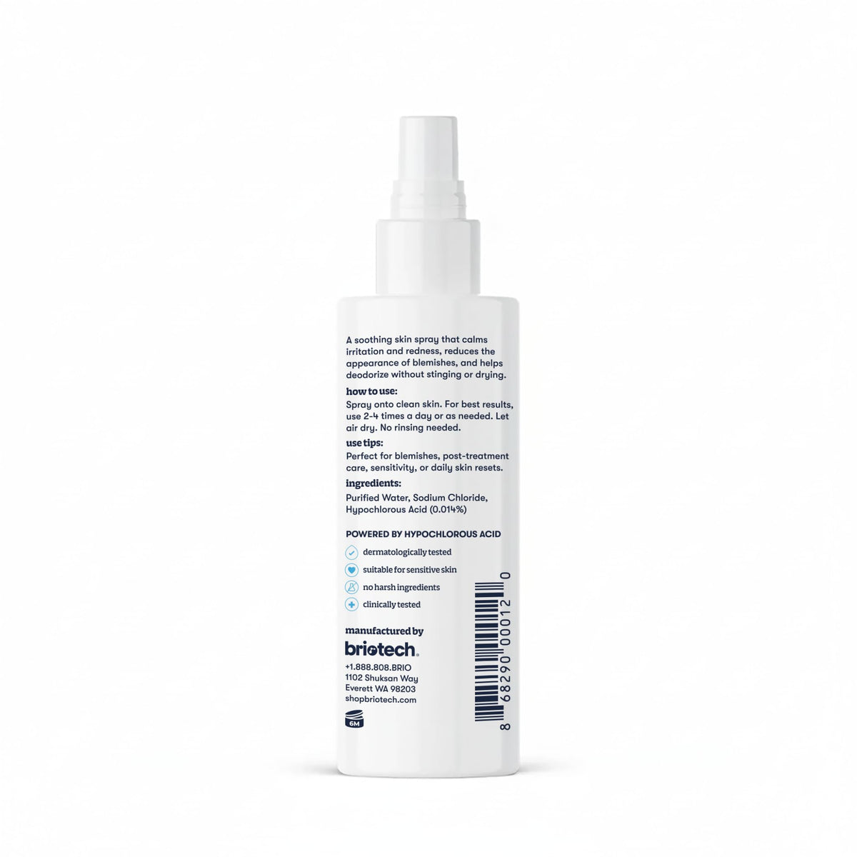 BRIOTECH Hypochlorous Acid Spray 2 oz with other skincare products