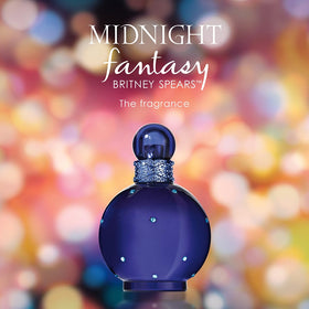 Britney Spears Midnight Fantasy bottle on vanity