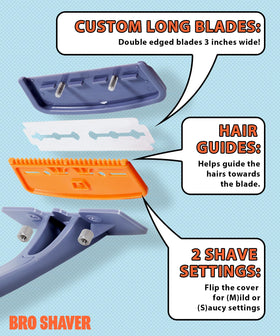 Bro Shaver 3.0 back shaver showing detachable base for storage
