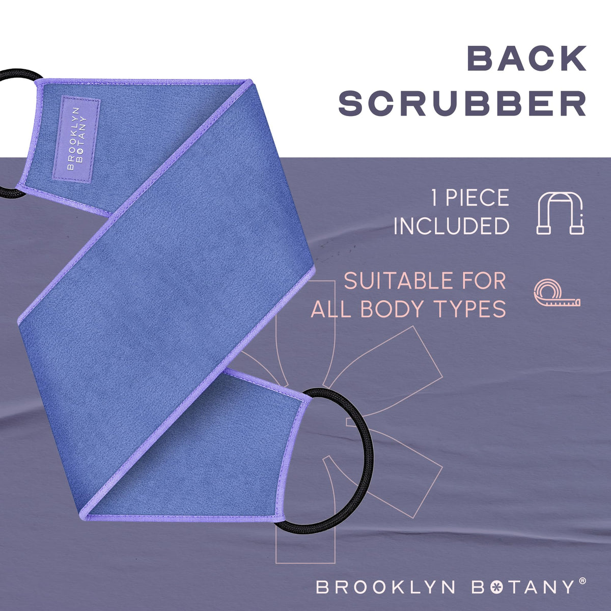 Brooklyn Botany Exfoliating Back Scrubber in bath setting