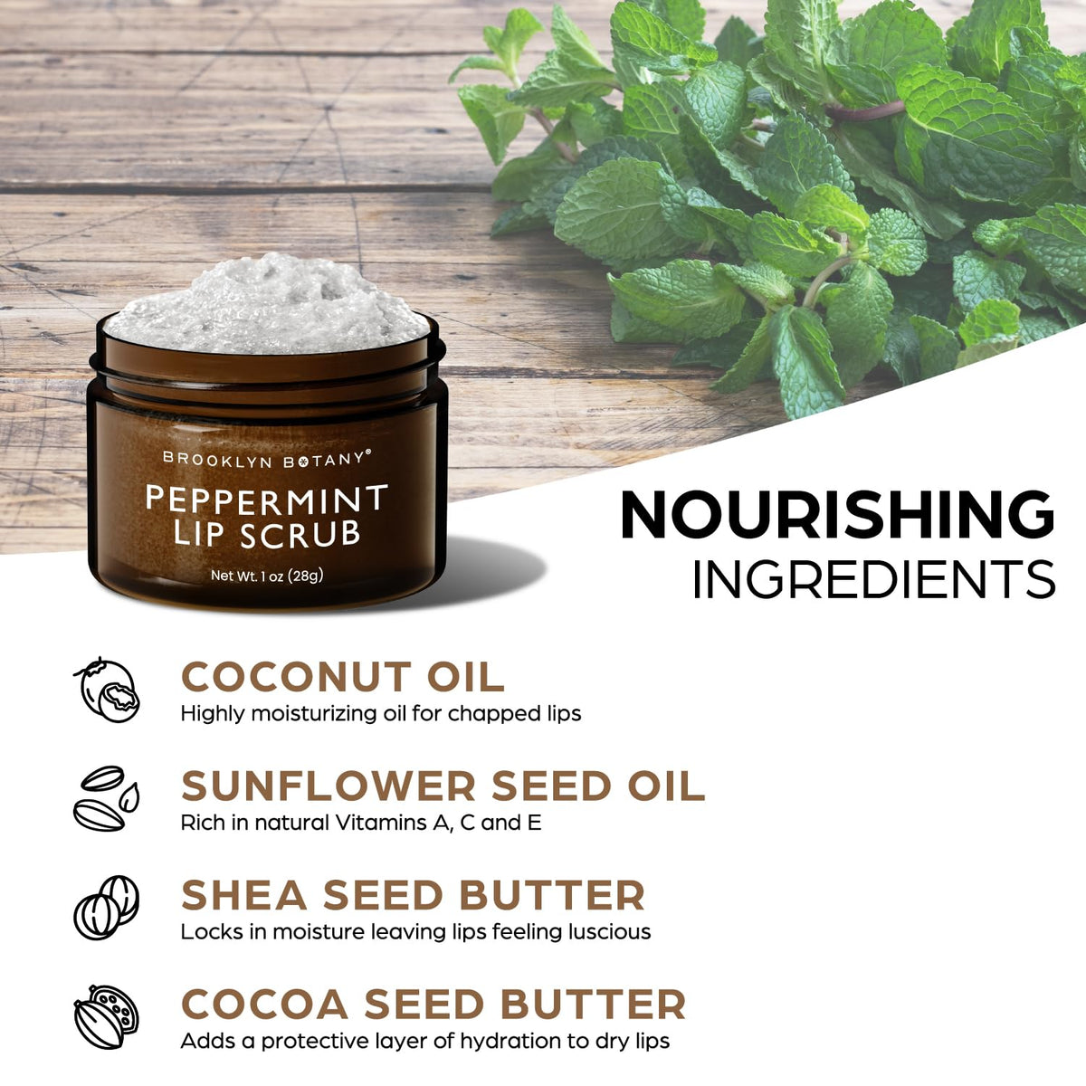 Brooklyn Botany Lip Scrub Exfoliator 1 oz texture close-up