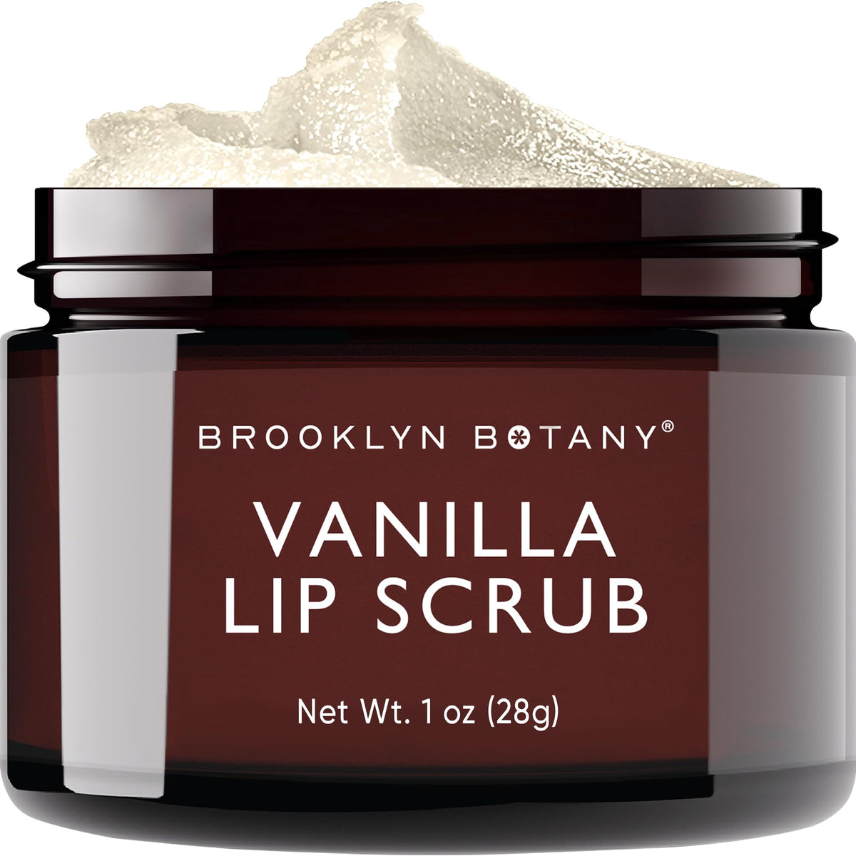 Brooklyn Botany Lip Scrub Exfoliator 1 oz Vanilla flavour front view