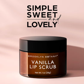 Brooklyn Botany Lip Scrub Exfoliator 1 oz Vanilla flavour with a spoonful of scrub