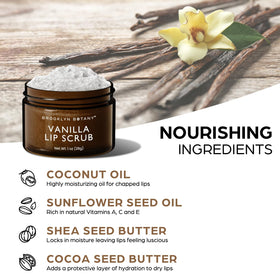 Brooklyn Botany Lip Scrub Exfoliator 1 oz Vanilla flavour with natural ingredients